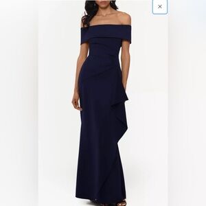 XSCAPE
Ruffled Off-The-Shoulder Gown